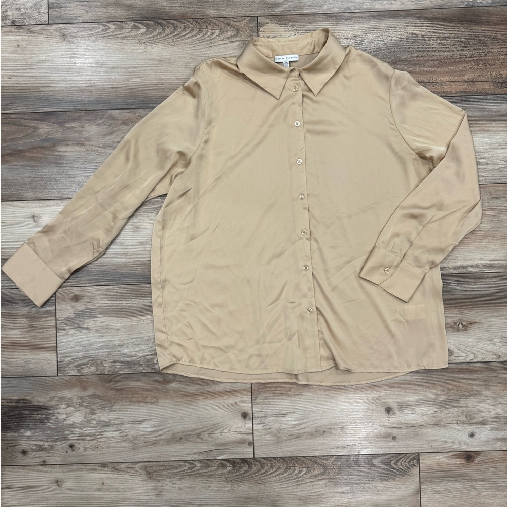 Maison d’Amélie Gold Satiny Shirt